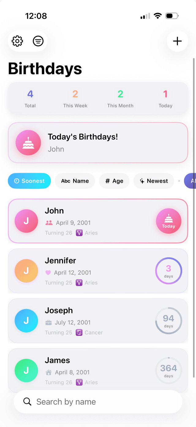 Candles - Birthday Tracker